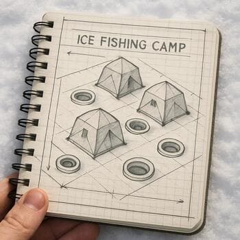 Схема лагеря и запасного выхода нарисована в блокноте на коленях