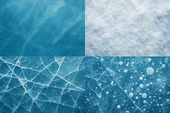 Фрагменты льда разных оттенков собраны в сетку как условная карта