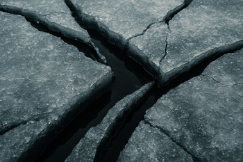 Трещины на последнем льду крупным планом